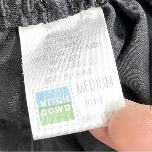 Vintage Mitch Dowd Black Satin Shorts M - Picture 5 of 8